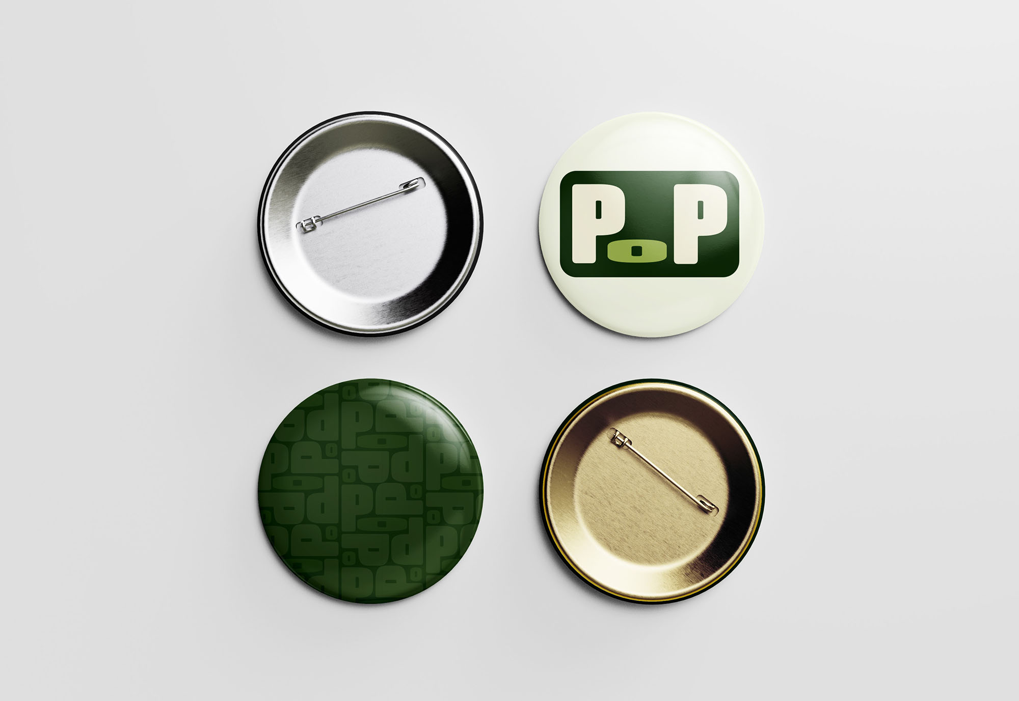 pin buttons of planet over profit logos and patterns