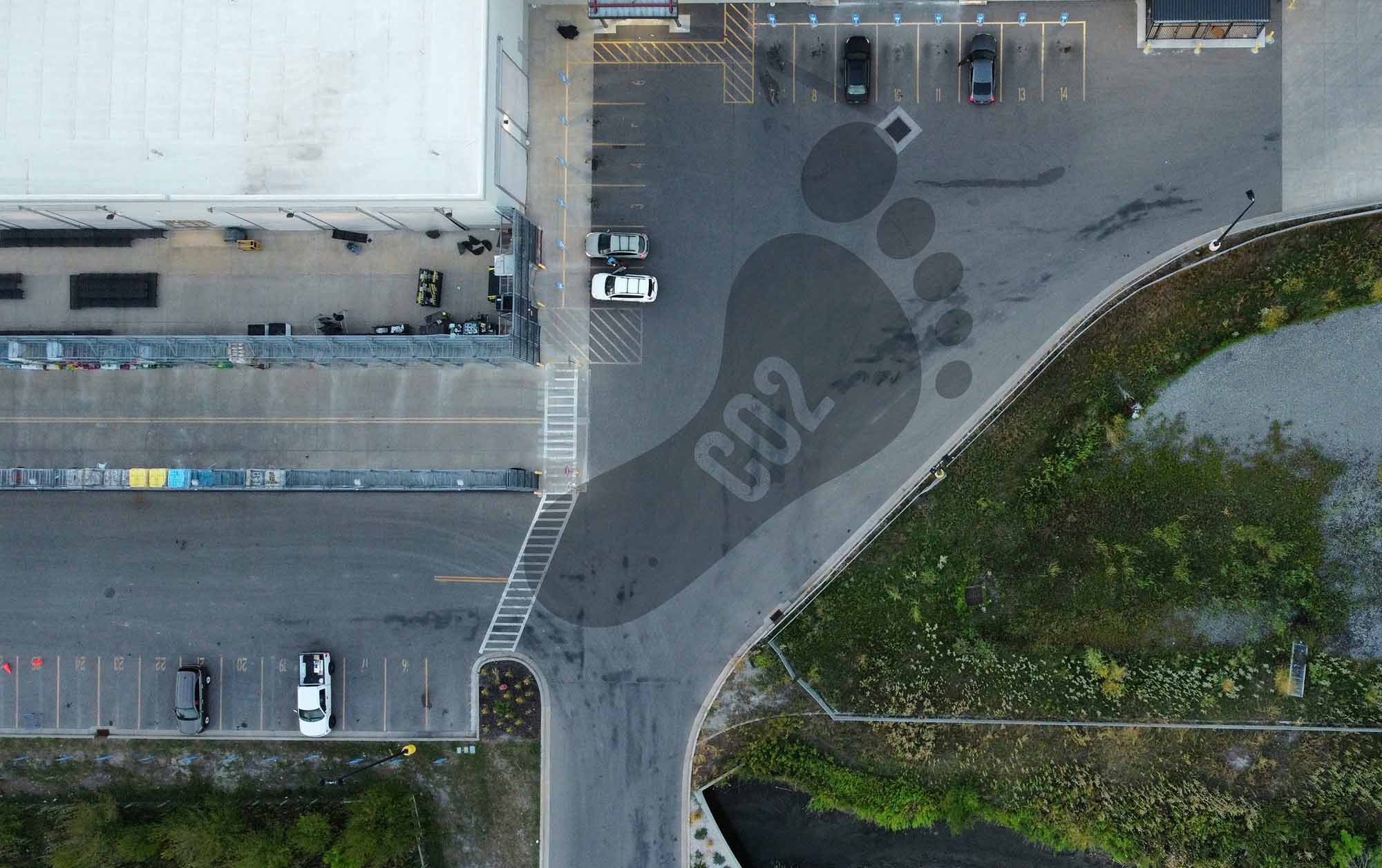 guerilla ad of a carbon footprint