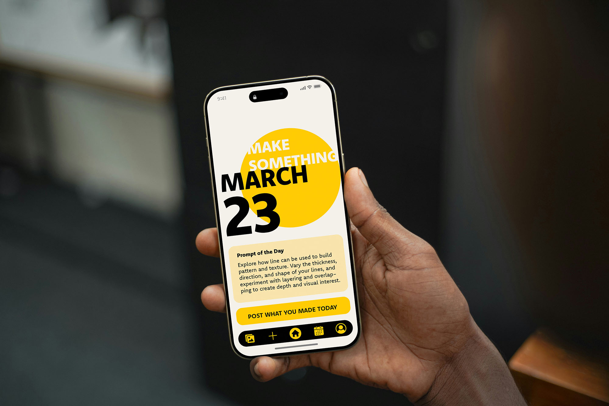 homescreen of make something app on phone