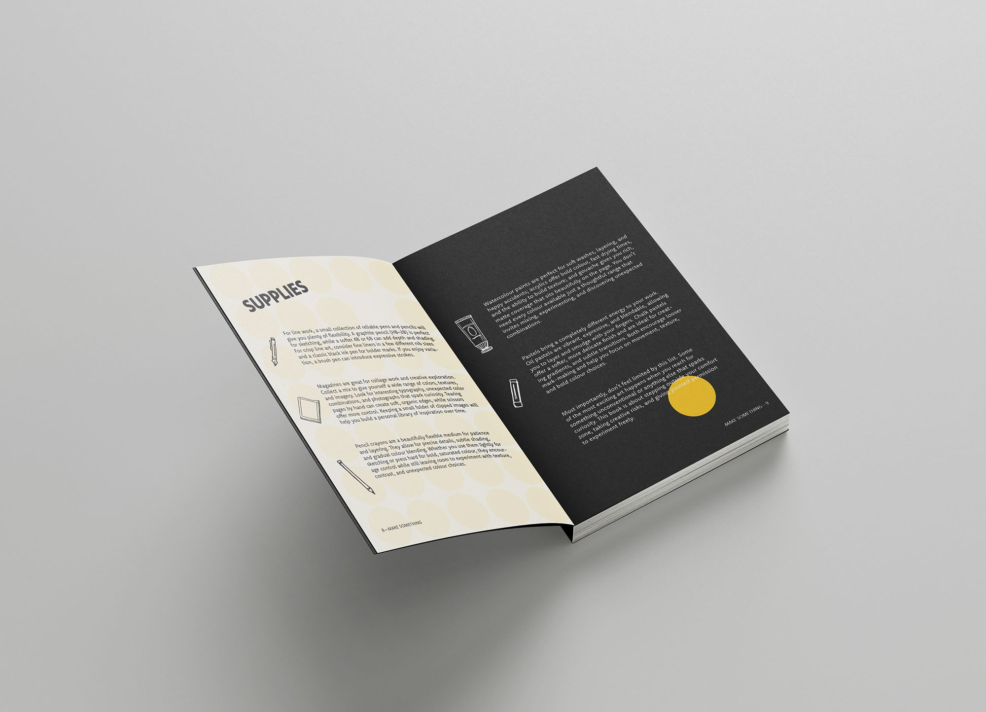 inside spread of make something prompt book